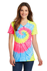 Port & Co ™  Women's Tie-Dye V-Neck Tee.  LPC147V - Port & Company LPC147V