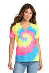 Port & Company LPC147V Women's Tie-Dye V-Neck Tee | Port & Co LPC147V