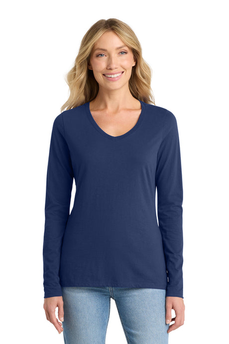 Port & Co ™  Women's Long Sleeve Fan Favorite V-Neck Tee. LPC450VLS - Port & Co LPC450VLS
