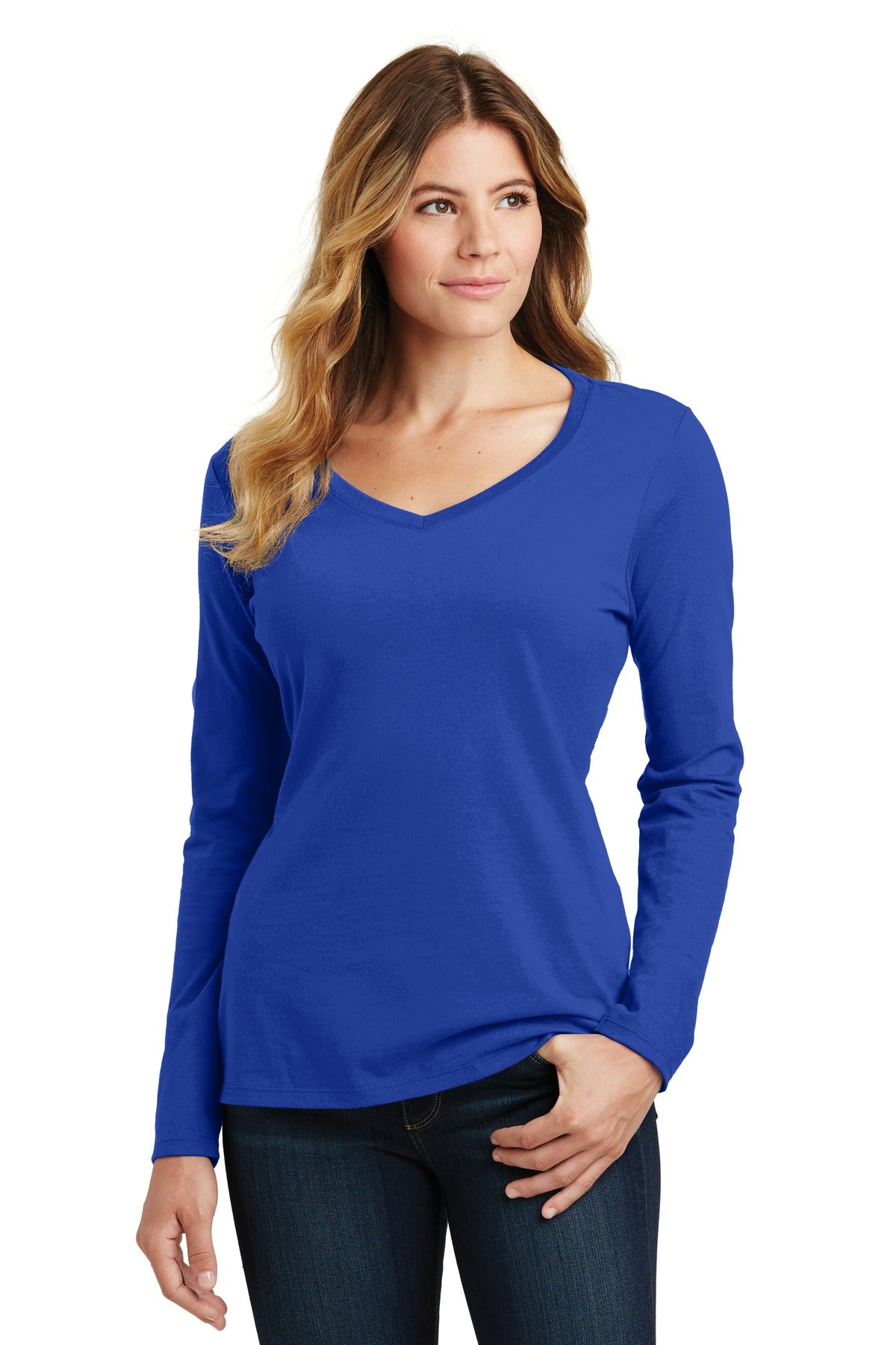 Port & Co ™  Women's Long Sleeve Fan Favorite V-Neck Tee. LPC450VLS - Port & Company LPC450VLS