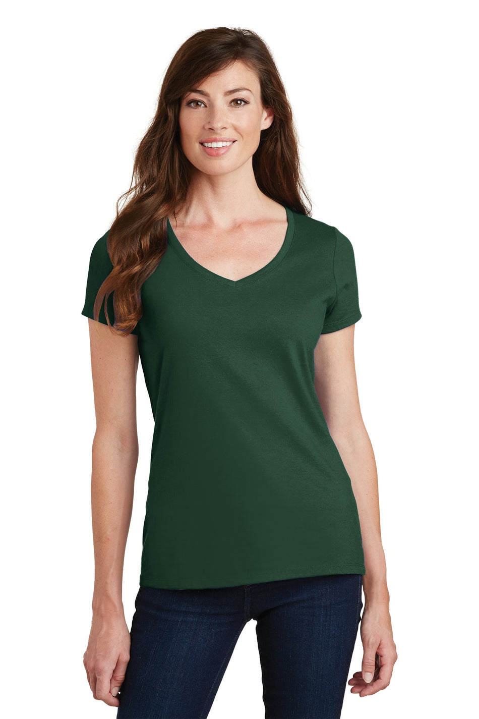 Port & Company ®  Women's Fan Favorite V-Neck Tee. LPC450V - Forest Green - Port & Company LPC450V