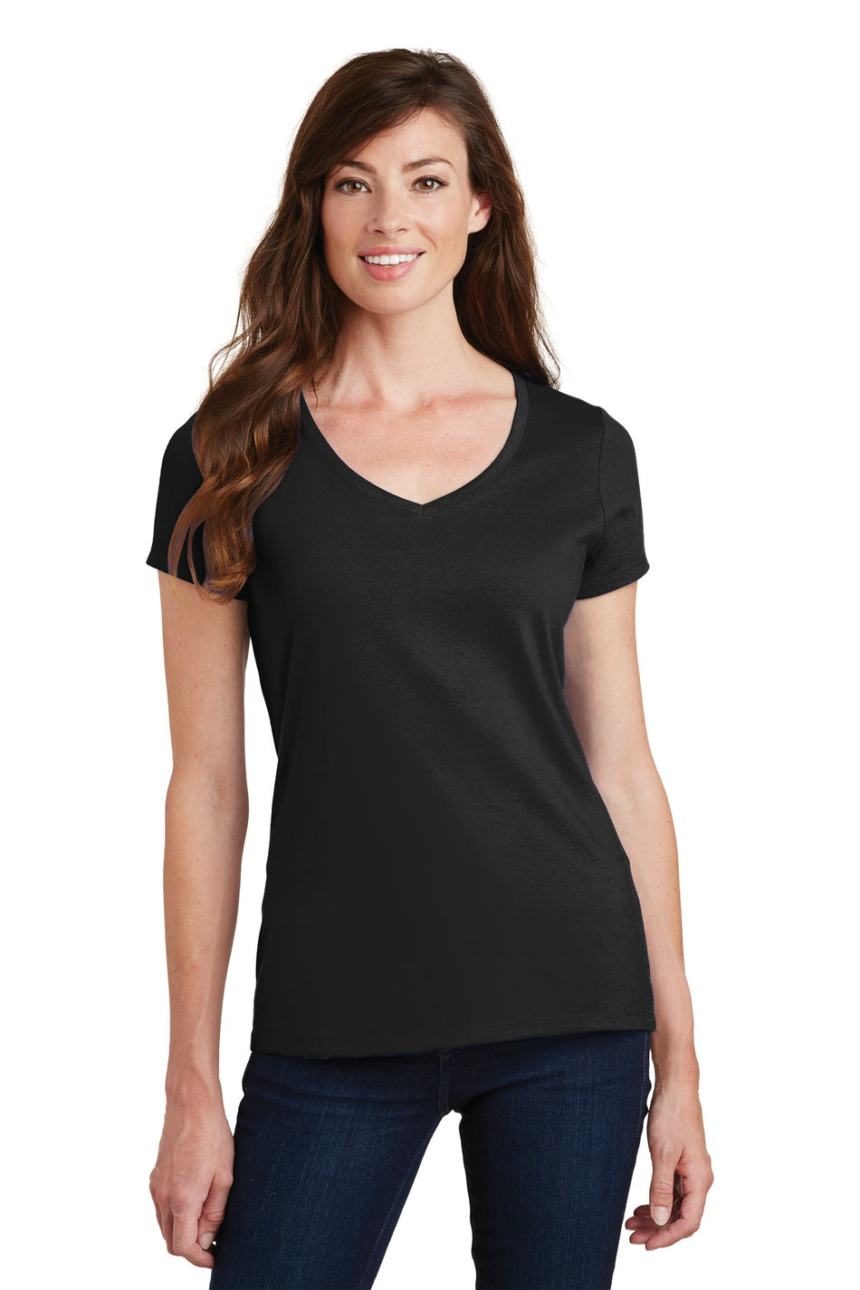 Port & Company ® Women's Fan Favorite V-Neck Tee. LPC450V - Jet Black - Port & Company LPC450V T-Shirts Port & Company Jet Black XS