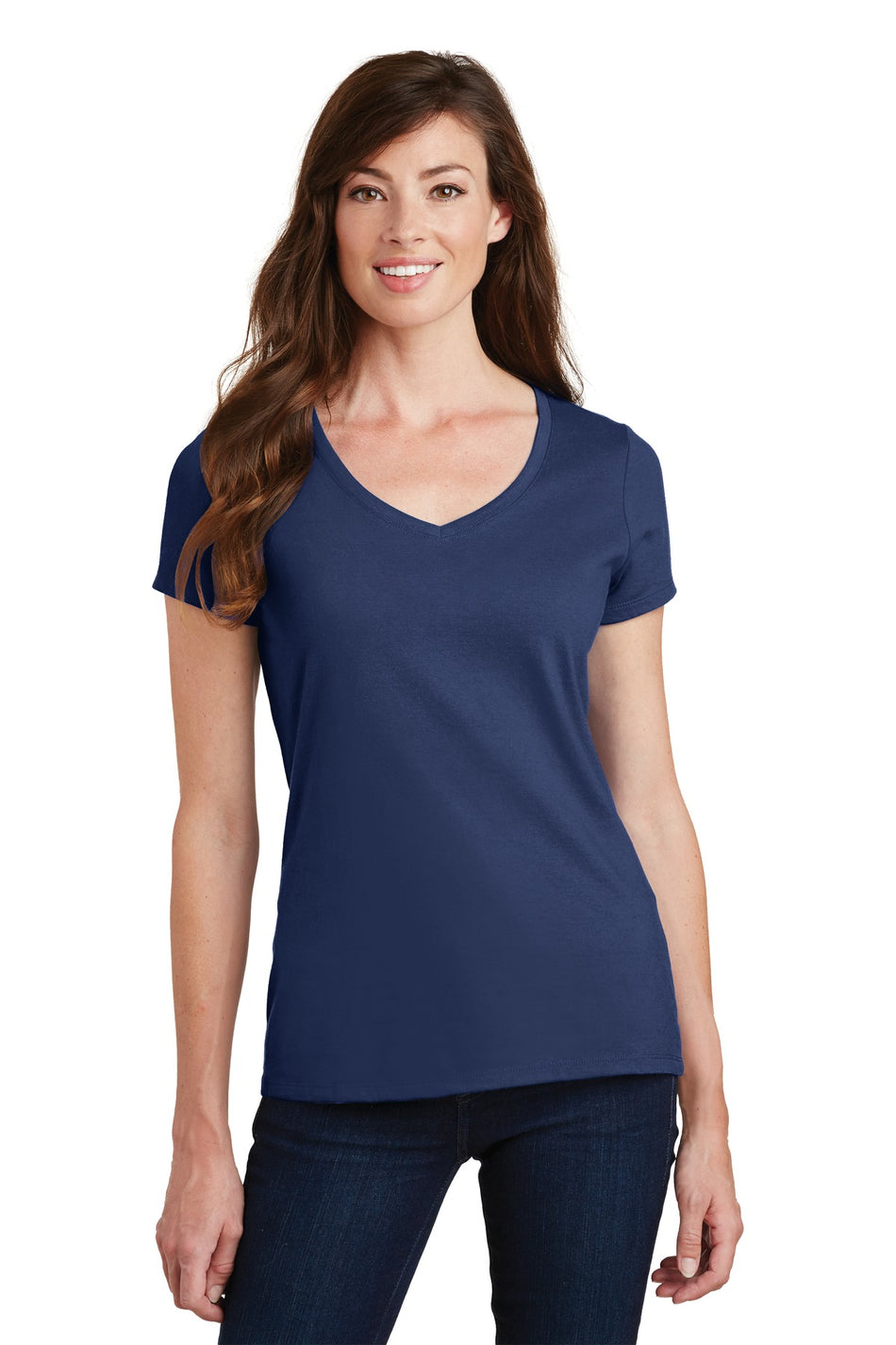 Port & Company ®  Women's Fan Favorite V-Neck Tee. LPC450V - Team Navy - Port & Company LPC450V