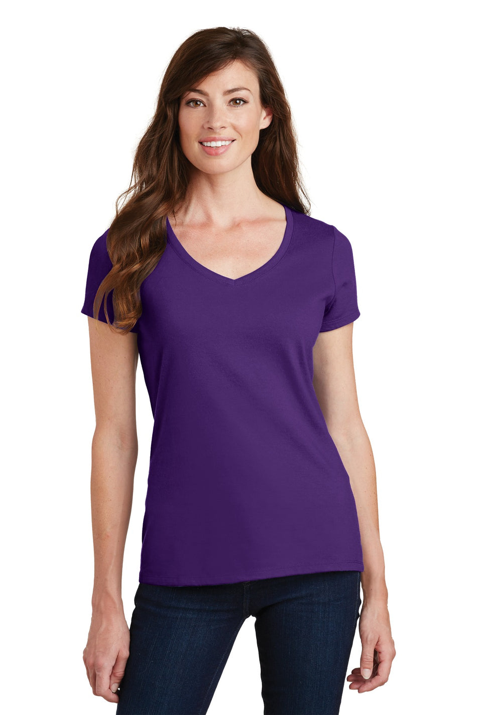 Port & Company ®  Women's Fan Favorite V-Neck Tee. LPC450V - Team Purple - Port & Company LPC450V