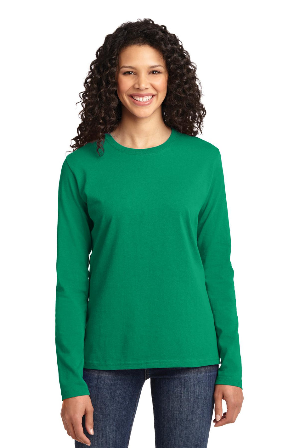 Port & Company ®  Women's Long Sleeve Core Cotton Tee. LPC54LS - Kelly - Port & Company LPC54LS