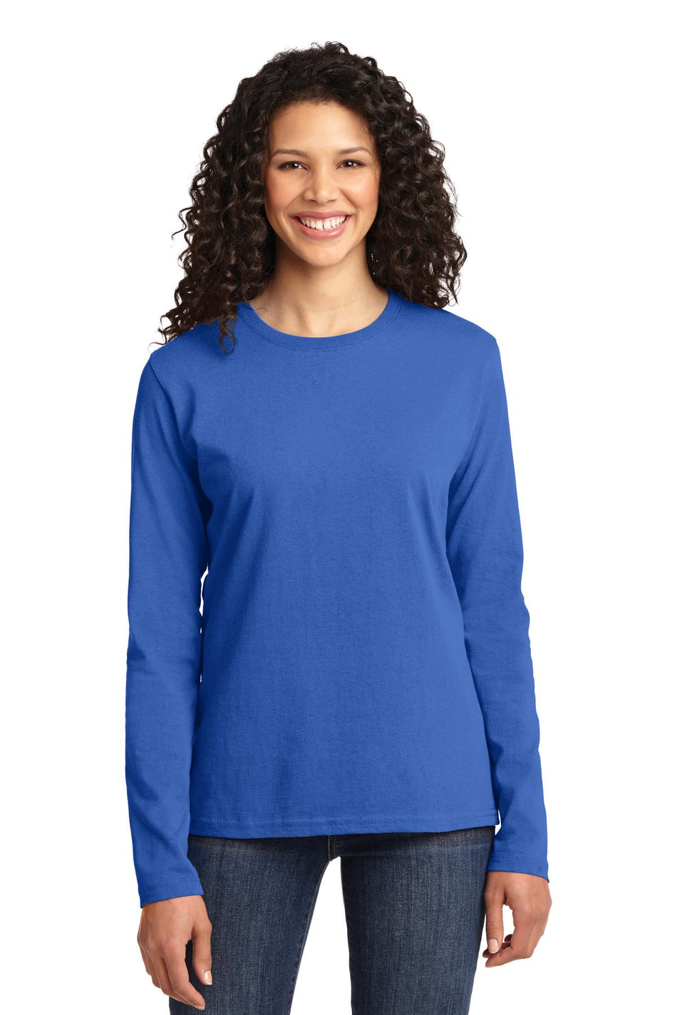 Port & Company ®  Women's Long Sleeve Core Cotton Tee. LPC54LS - Royal - Port & Company LPC54LS