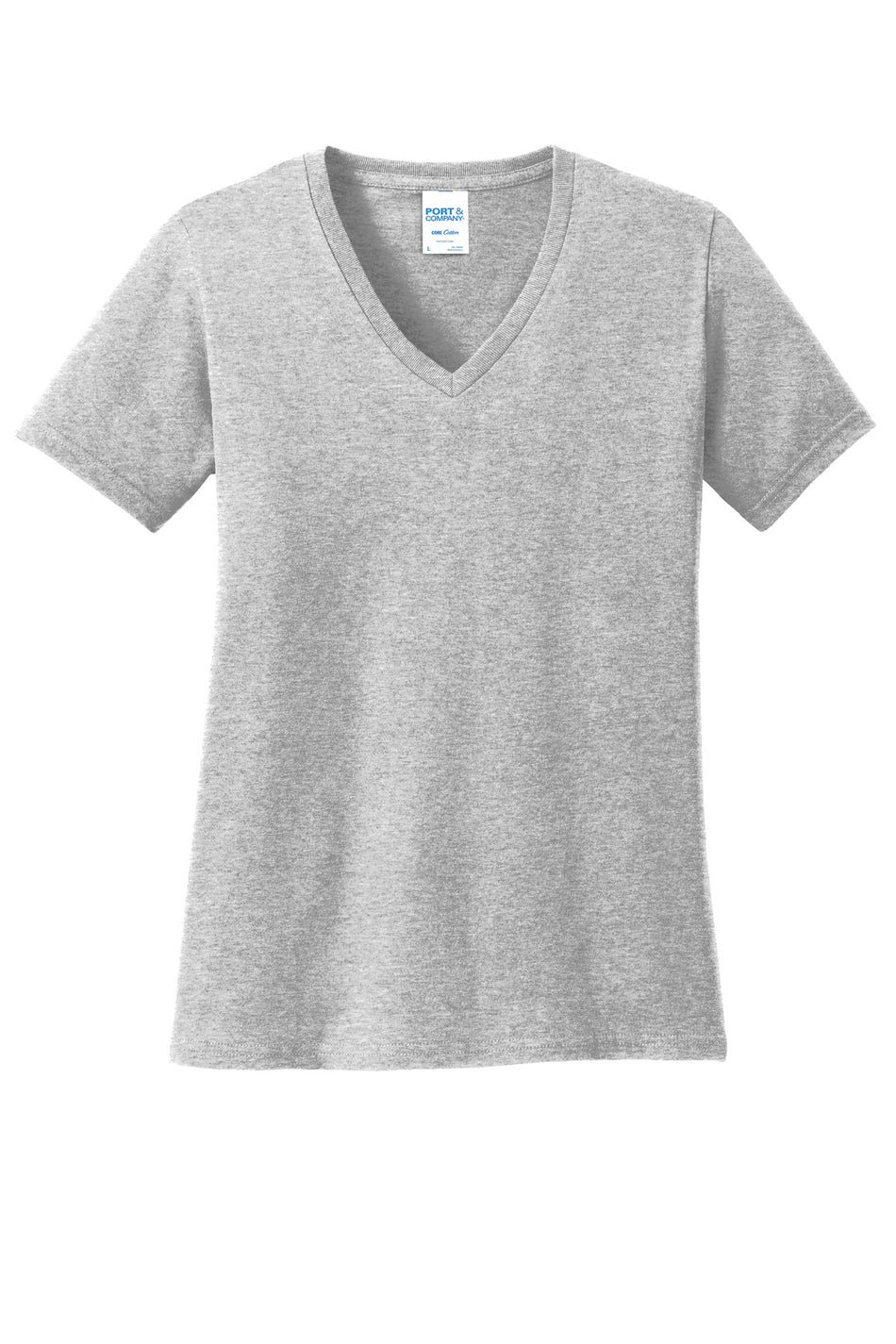 Port & Company ®  Women's Core Cotton V-Neck Tee. LPC54V - Ash - Port & Company LPC54V