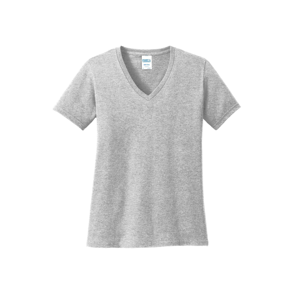 Port & Company ® Women's Core Cotton V-Neck Tee. LPC54V - Ash - Port & Company LPC54V T-Shirts Port & Company