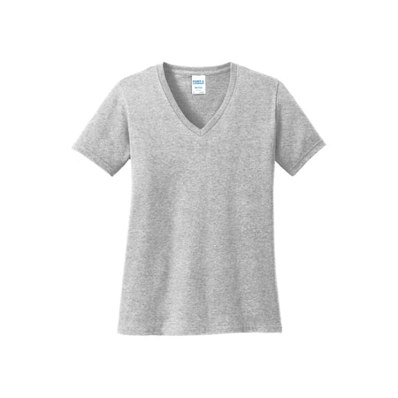 Port & Company ® Women's Core Cotton V-Neck Tee. LPC54V - Ash - Port & Company LPC54V T-Shirts Port & Company