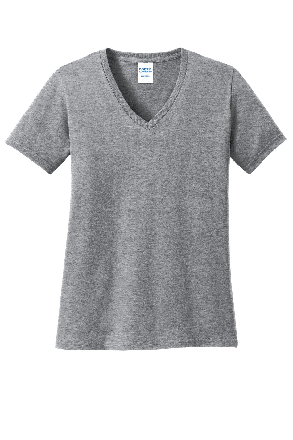 Port & Company ®  Women's Core Cotton V-Neck Tee. LPC54V - Athletic Heather - Port & Company LPC54V