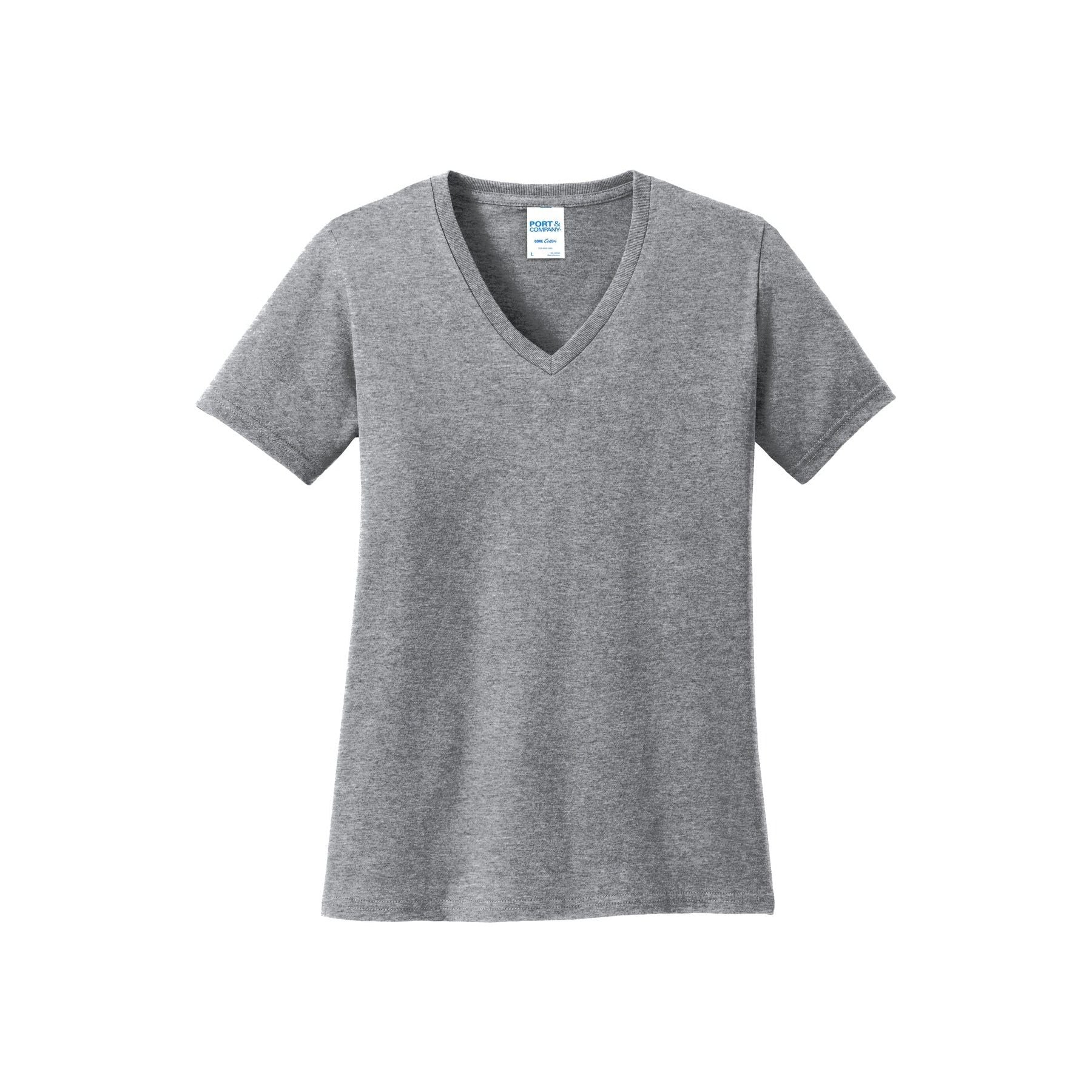 Port & Company ® Women's Core Cotton V-Neck Tee. LPC54V - Athletic Heather - Port & Company LPC54V T-Shirts Port & Company