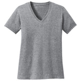 Joe's USA Ladies 5.4-oz 100% Cotton V-Neck T-Shirt-AthleticHeather Joe's USA Athletic Heather XS