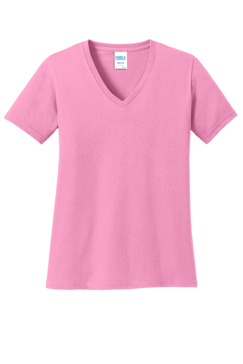 Port & Company ® Women's Core Cotton V-Neck Tee. LPC54V - Candy Pink - Port & Company LPC54V T-Shirts Port & Company Candy Pink XS