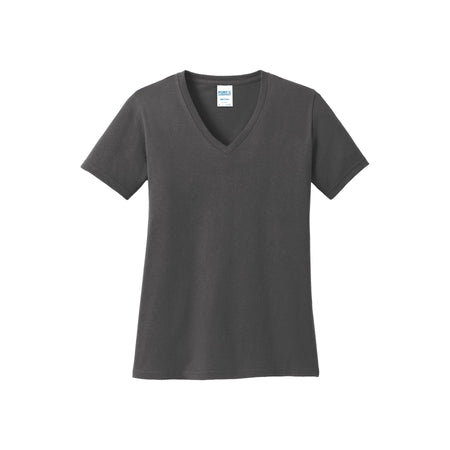 Port & Company ® Women's Core Cotton V-Neck Tee. LPC54V - Charcoal - Port & Company LPC54V T-Shirts Port & Company