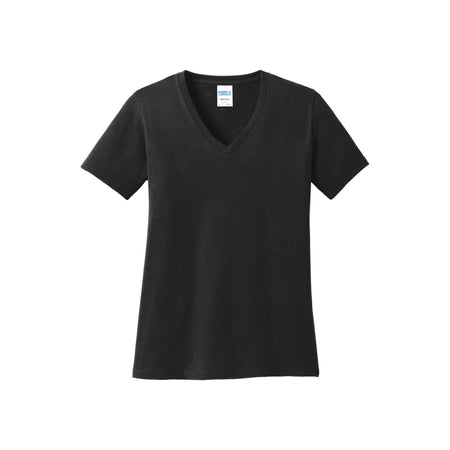 Port & Company ® Women's Core Cotton V-Neck Tee. LPC54V - Jet Black - Port & Company LPC54V T-Shirts Port & Company