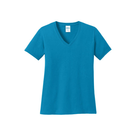 Port & Company ® Women's Core Cotton V-Neck Tee. LPC54V - Neon Blue - Port & Company LPC54V T-Shirts Port & Company