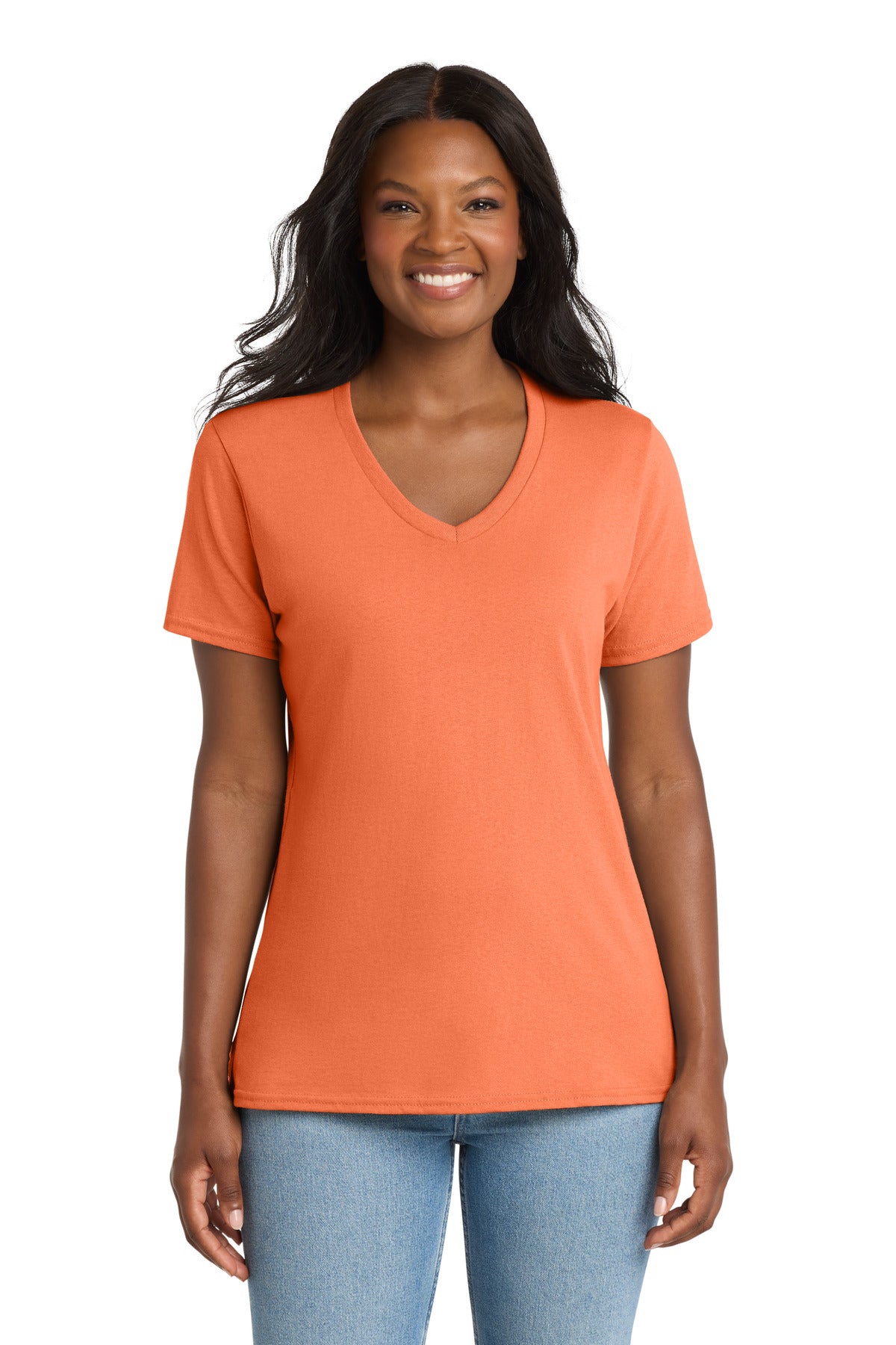 Port & Co ™  Women's Core Cotton V-Neck Tee. LPC54V - Port & Company LPC54V