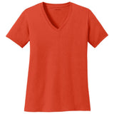 Joe's USA Ladies 5.4-oz 100% Cotton V-Neck T-Shirt-Orange Joe's USA Orange XS