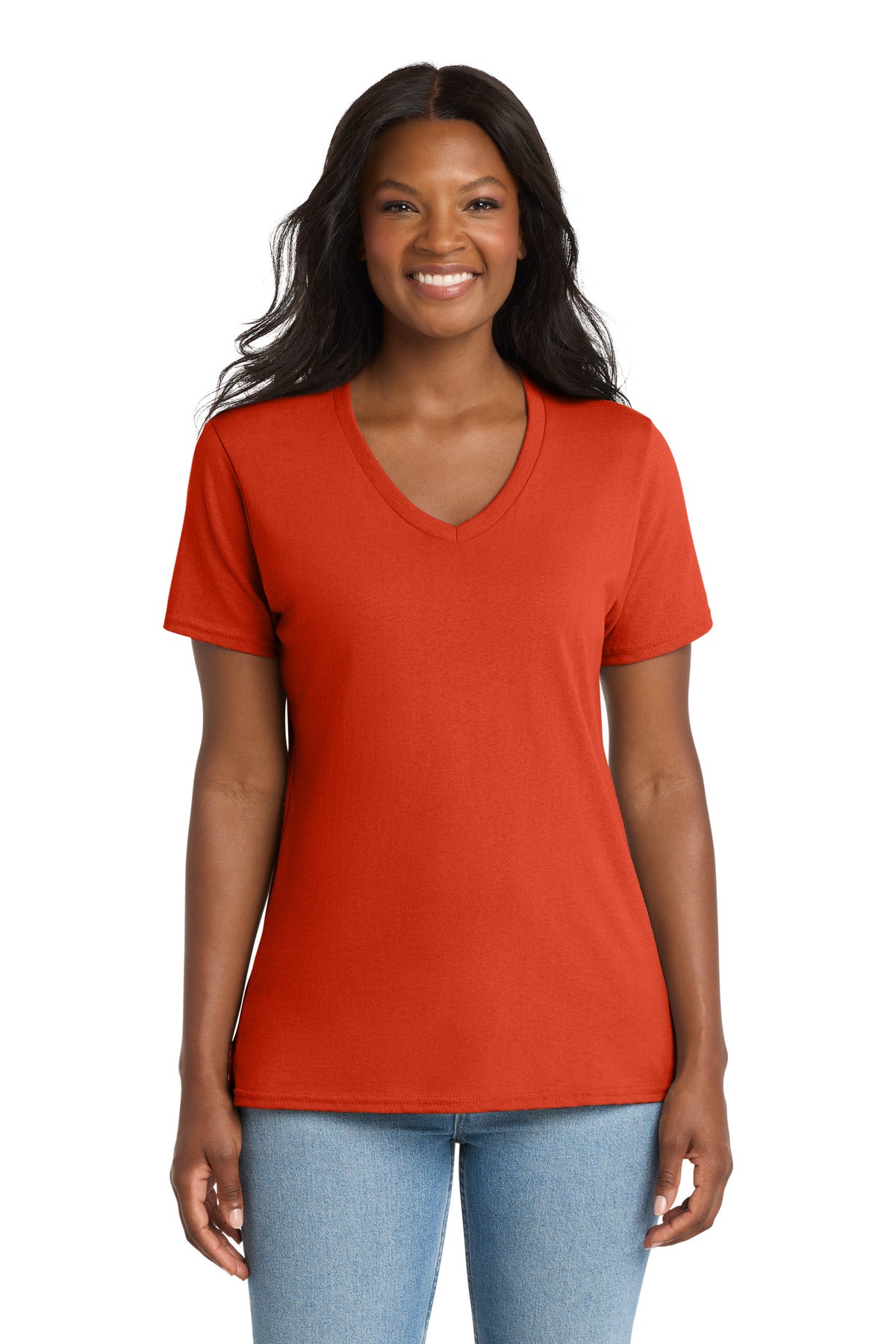Port & Company LPC54V Women's Core Cotton V-Neck Tee