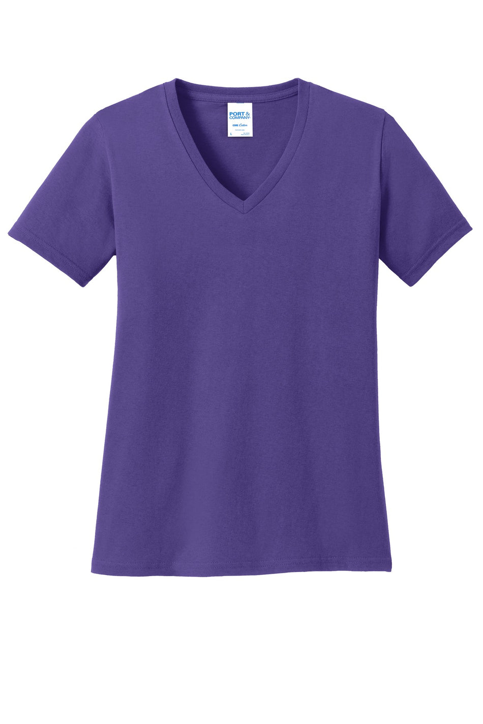 Port & Company ® Women's Core Cotton V-Neck Tee. LPC54V - Purple - Port & Company LPC54V T-Shirts Port & Company Purple XS