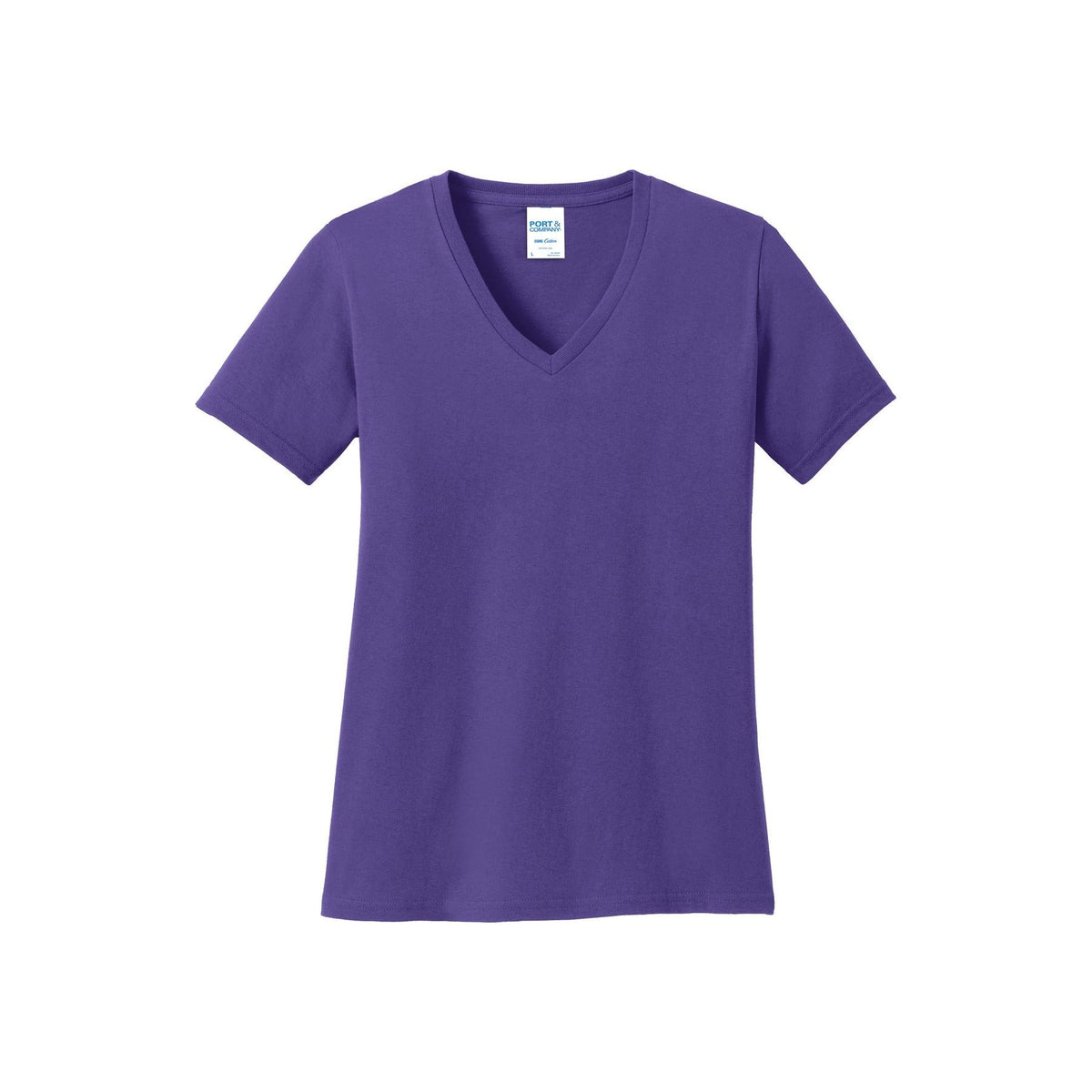 Port & Company ® Women's Core Cotton V-Neck Tee. LPC54V - Purple - Port & Company LPC54V T-Shirts Port & Company