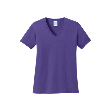 Port & Company ® Women's Core Cotton V-Neck Tee. LPC54V - Purple - Port & Company LPC54V T-Shirts Port & Company