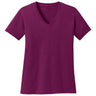 Joe's USA Ladies 5.4-oz 100% Cotton V-Neck T-Shirt-Raspberry Joe's USA Raspberry XS