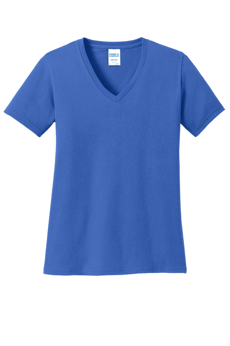 Port & Company ® Women's Core Cotton V-Neck Tee. LPC54V - Royal - Port & Company LPC54V T-Shirts Port & Company Royal XS