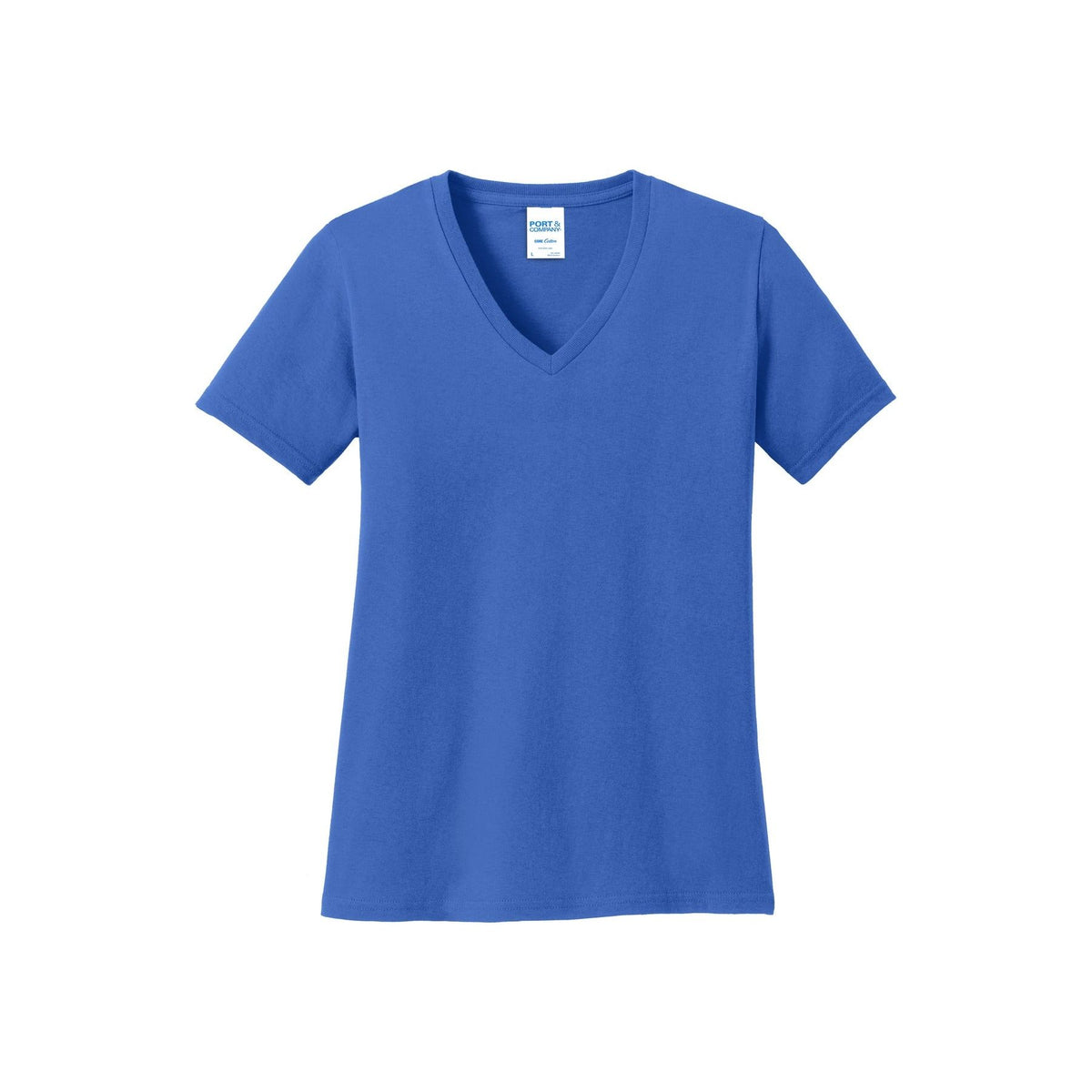 Port & Company ® Women's Core Cotton V-Neck Tee. LPC54V - Royal - Port & Company LPC54V T-Shirts Port & Company