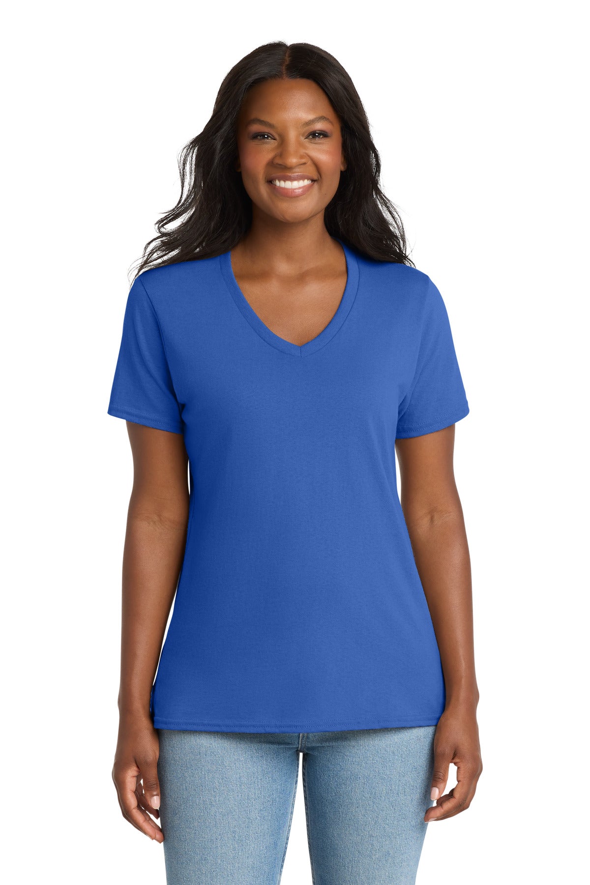 Port & Co ™  Women's Core Cotton V-Neck Tee. LPC54V - Port & Company LPC54V