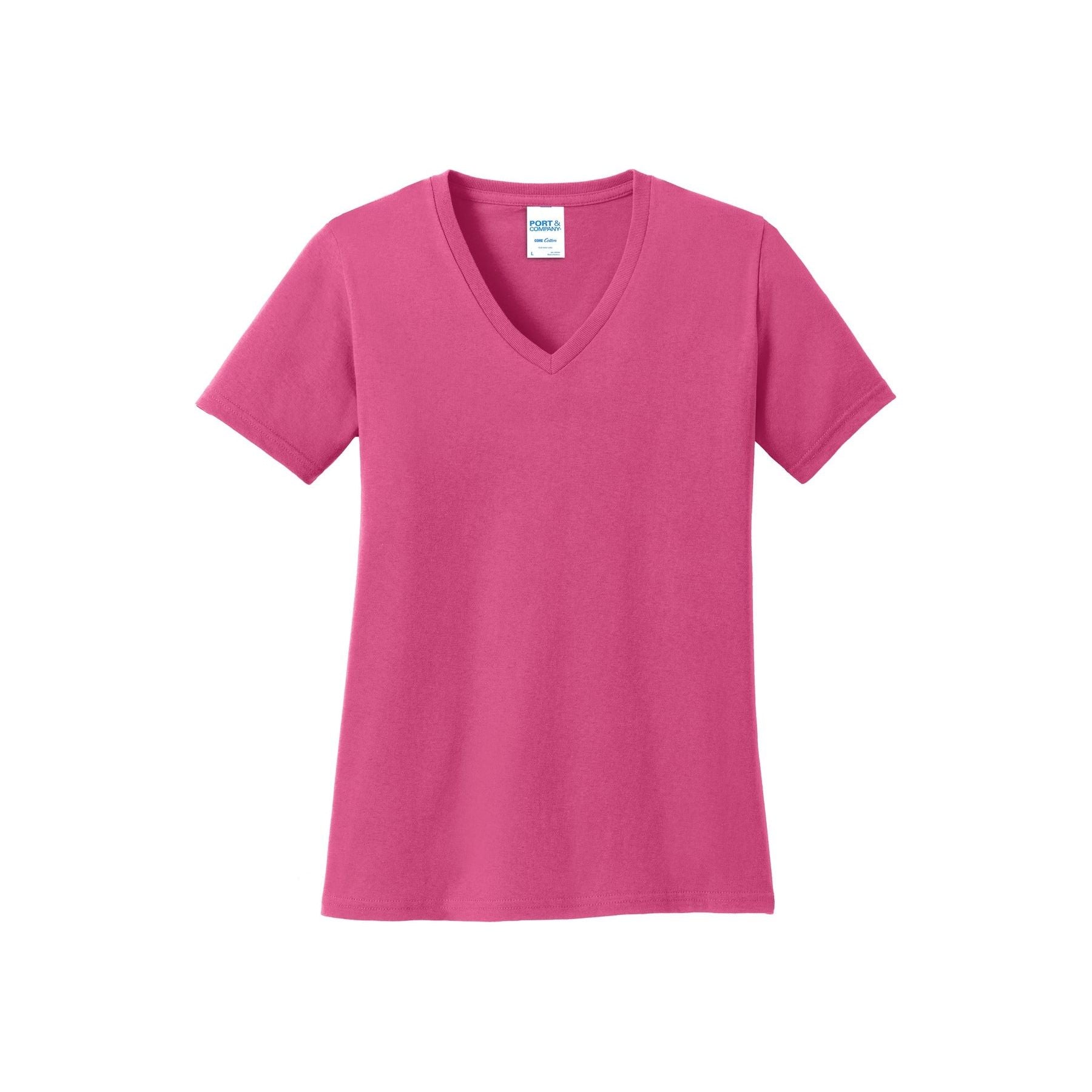 Port & Company ® Women's Core Cotton V-Neck Tee. LPC54V - Sangria - Port & Company LPC54V T-Shirts Port & Company