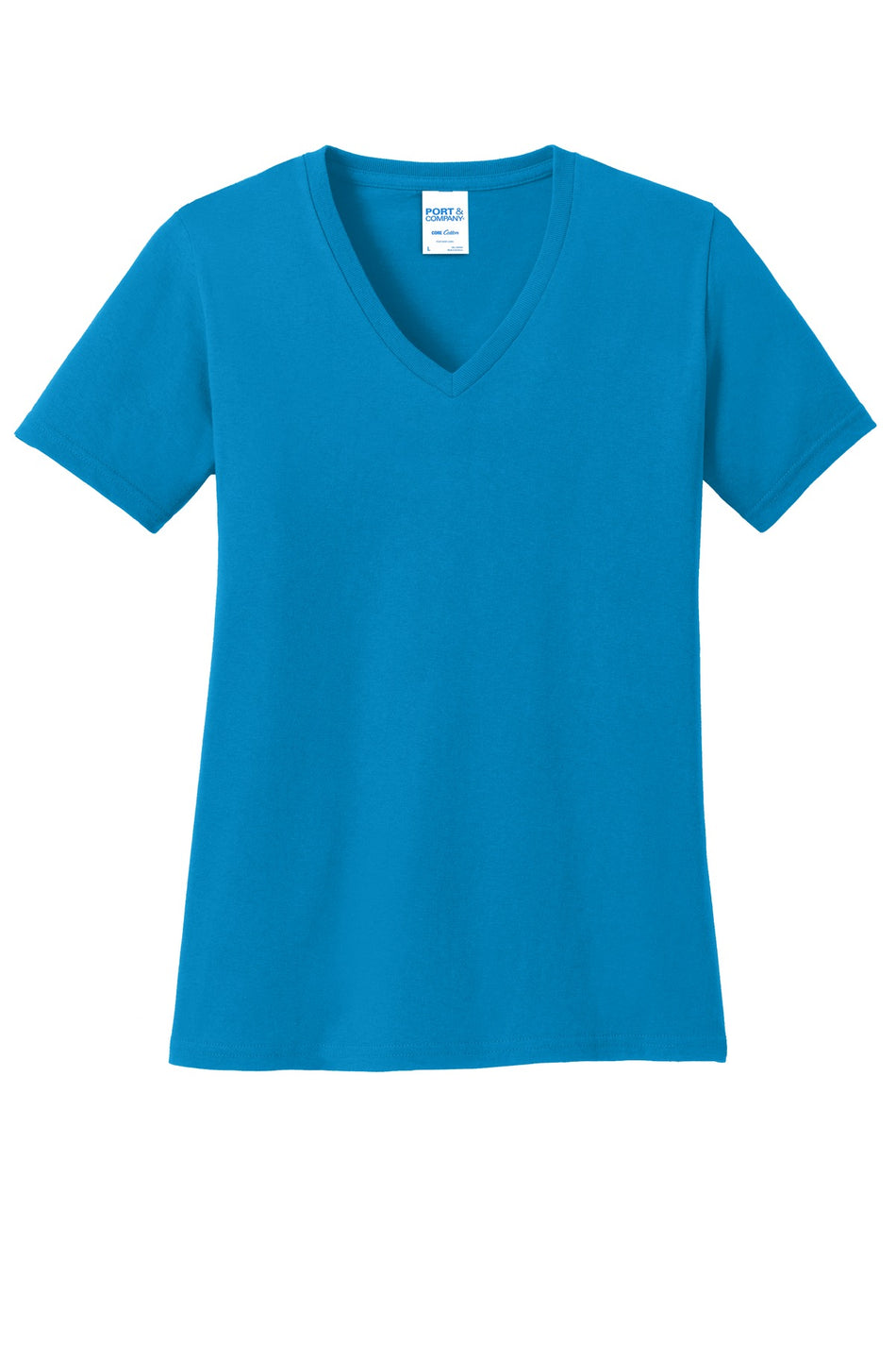 Port & Company ®  Women's Core Cotton V-Neck Tee. LPC54V - Sapphire - Port & Company LPC54V