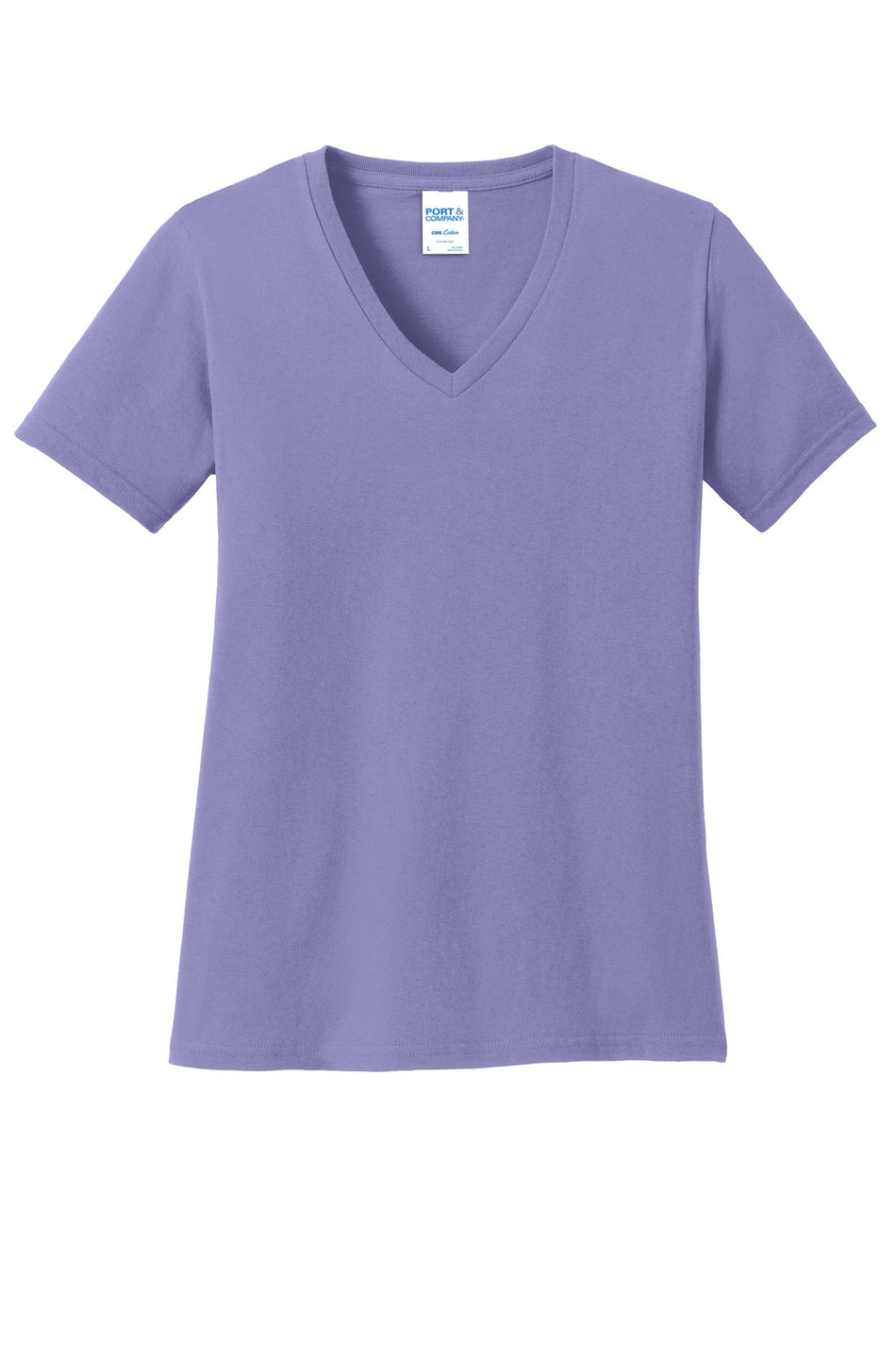 Port & Company ®  Women's Core Cotton V-Neck Tee. LPC54V - Violet - Port & Company LPC54V