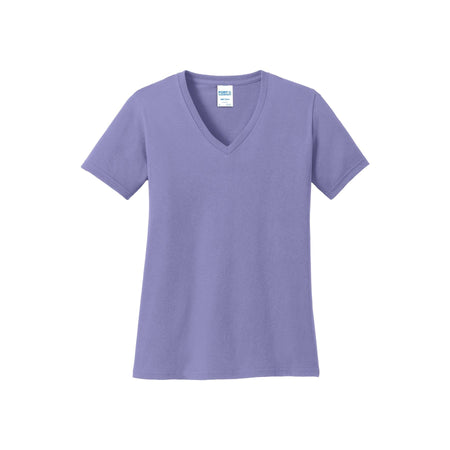 Port & Company ® Women's Core Cotton V-Neck Tee. LPC54V - Violet - Port & Company LPC54V T-Shirts Port & Company