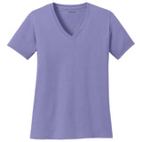 Joe's USA Ladies 5.4-oz 100% Cotton V-Neck T-Shirt-Violet Joe's USA Violet XS