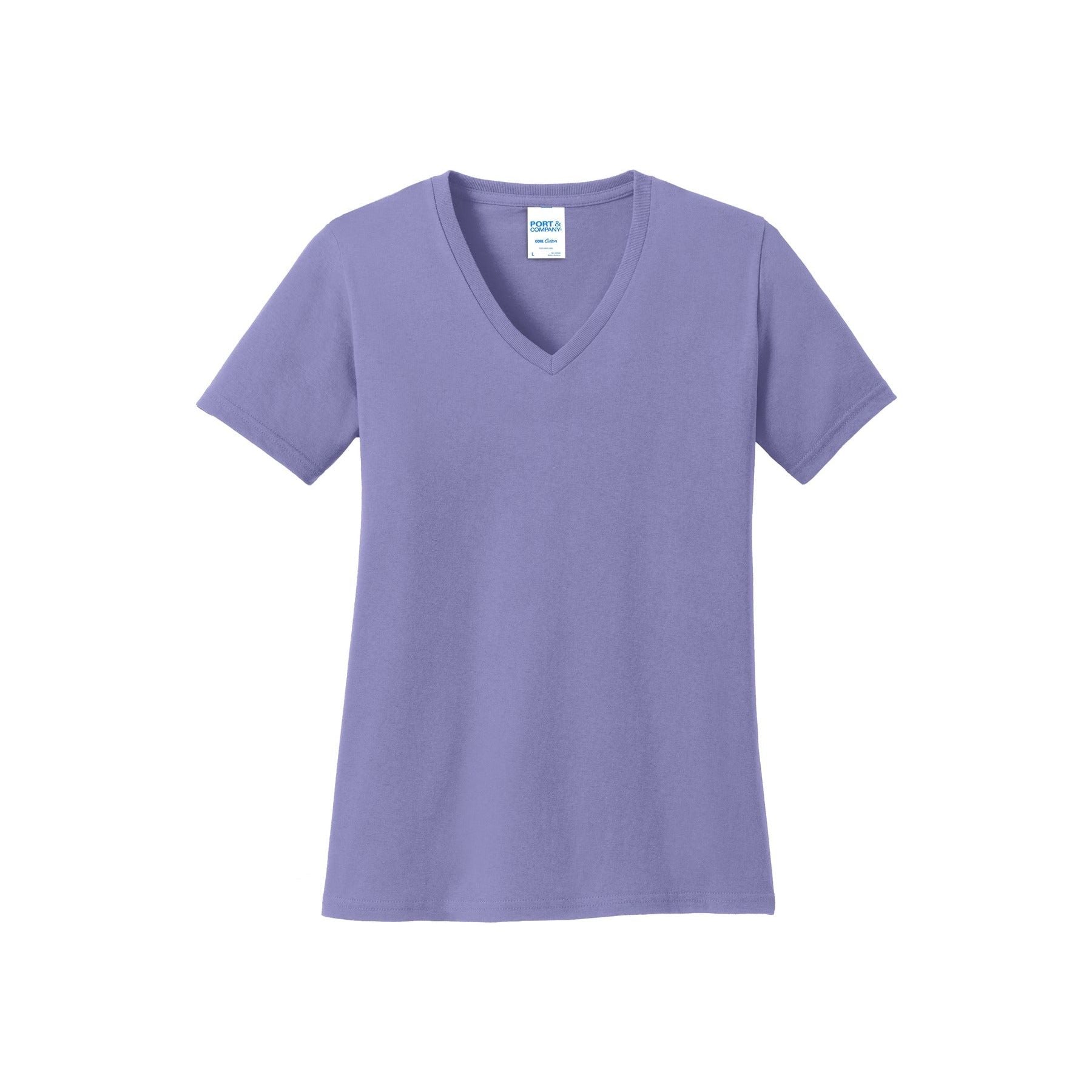 Port & Company ® Women's Core Cotton V-Neck Tee. LPC54V - Violet - Port & Company LPC54V T-Shirts Port & Company