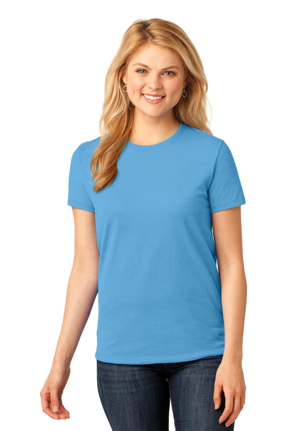 Port & Company ® Women's Core Cotton Tee. LPC54 - Aquatic Blue - Port & Company LPC54 T-Shirts Port & Company Aquatic Blue XS