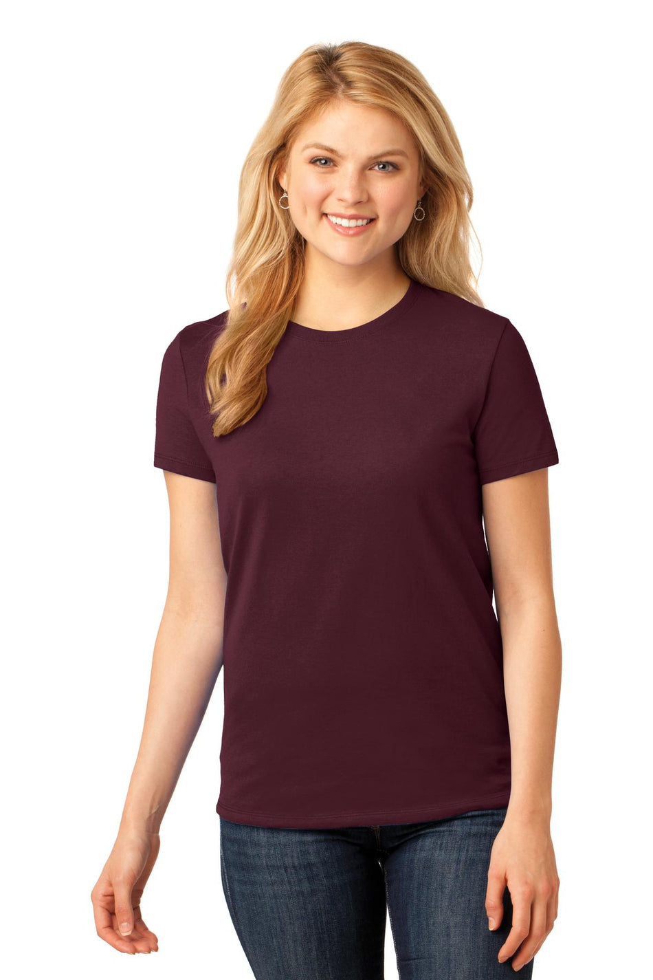 Port & Company ® Women's Core Cotton Tee. LPC54 - Athletic Maroon - Port & Company LPC54 T-Shirts Port & Company Athletic Maroon XS