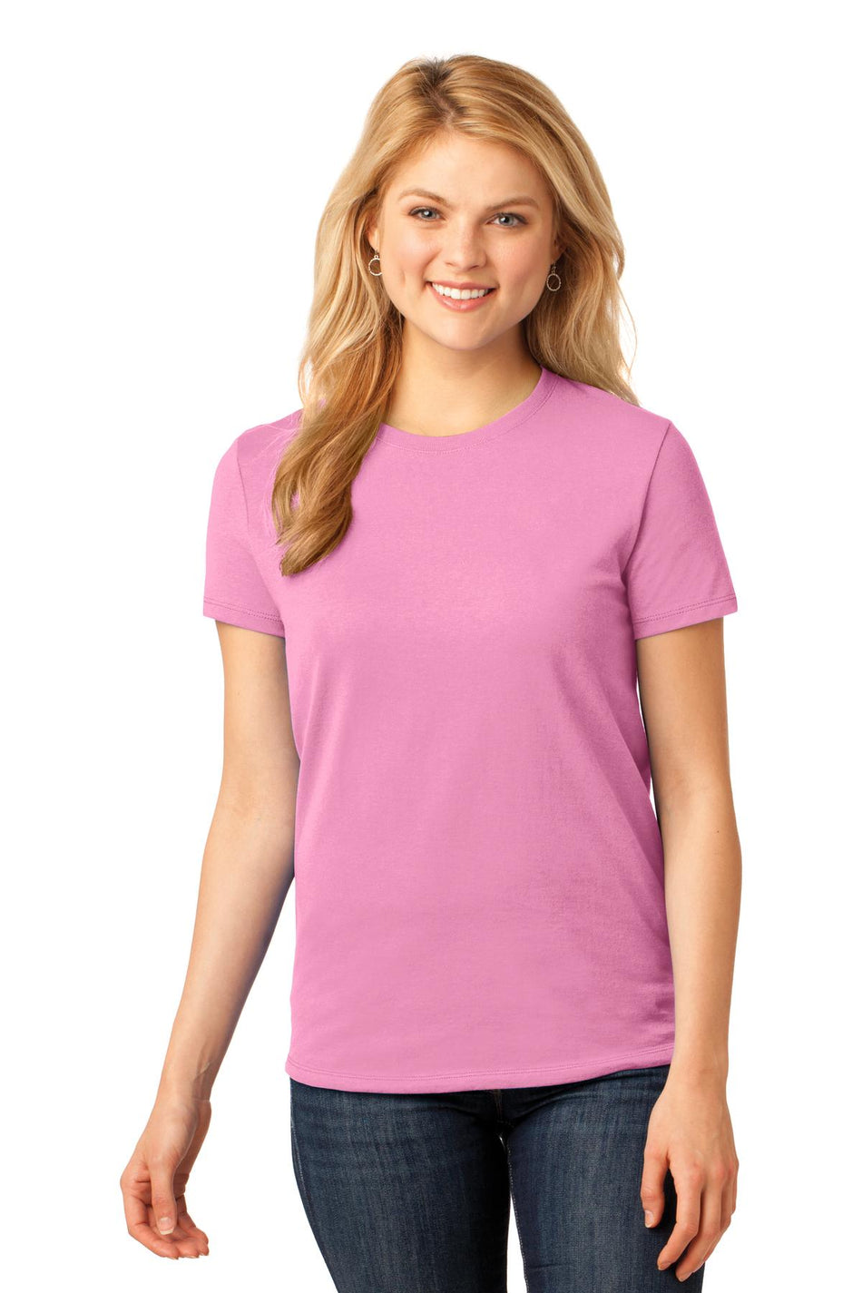 Port & Company ® Women's Core Cotton Tee. LPC54 - Candy Pink - Port & Company LPC54 T-Shirts Port & Company Candy Pink XS