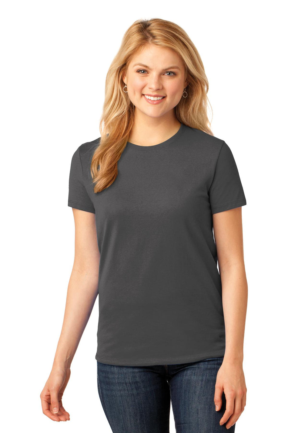 Port & Company ®  Women's Core Cotton Tee. LPC54 - Charcoal - Port & Company LPC54