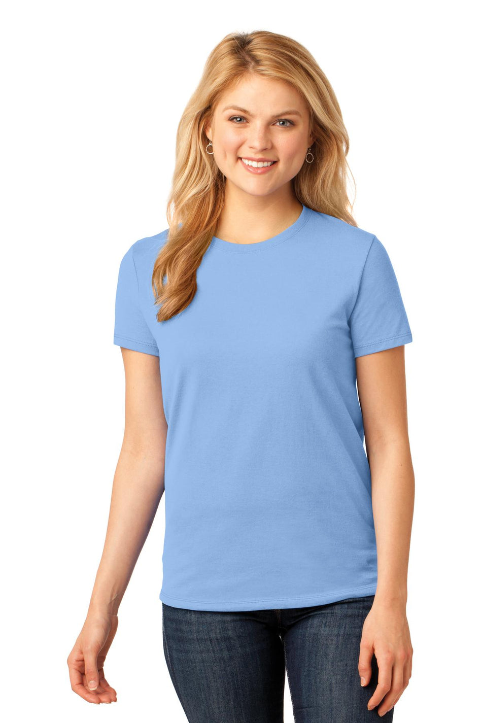 Port & Company ®  Women's Core Cotton Tee. LPC54 - Light Blue - Port & Company LPC54