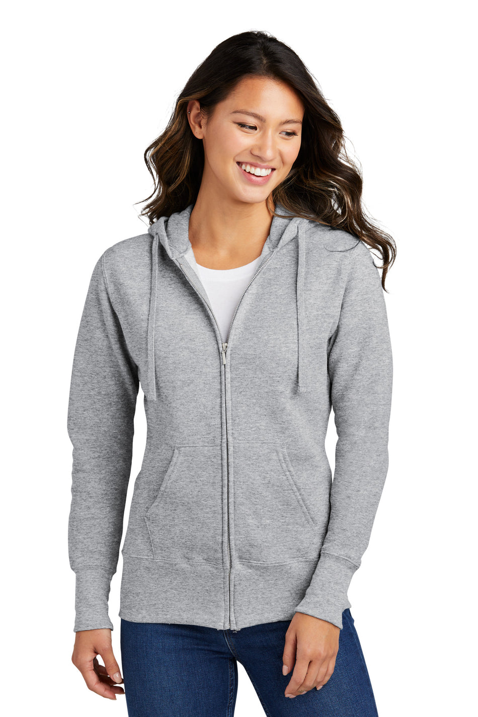 Port & Company ® Women's Core Fleece Full-Zip Hooded Sweatshirt. LPC78ZH - Port & Company LPC78ZH Sweatshirts/Fleece Port & Company Athletic Heather XS