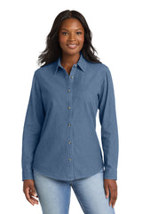 Port & Co ™  Women's Long Sleeve Value Denim Shirt.  LSP10 - Port & Company LSP10