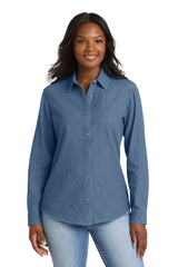 Port & Company LSP10 Women's Long Sleeve Value Denim Shirt | Port & Co LSP10
