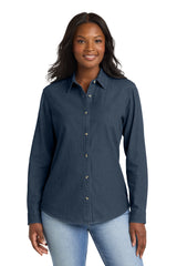 Port & Co ™  Women's Long Sleeve Value Denim Shirt.  LSP10 - Port & Company LSP10