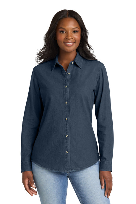 Port & Co ™  Women's Long Sleeve Value Denim Shirt.  LSP10 - Port & Co LSP10