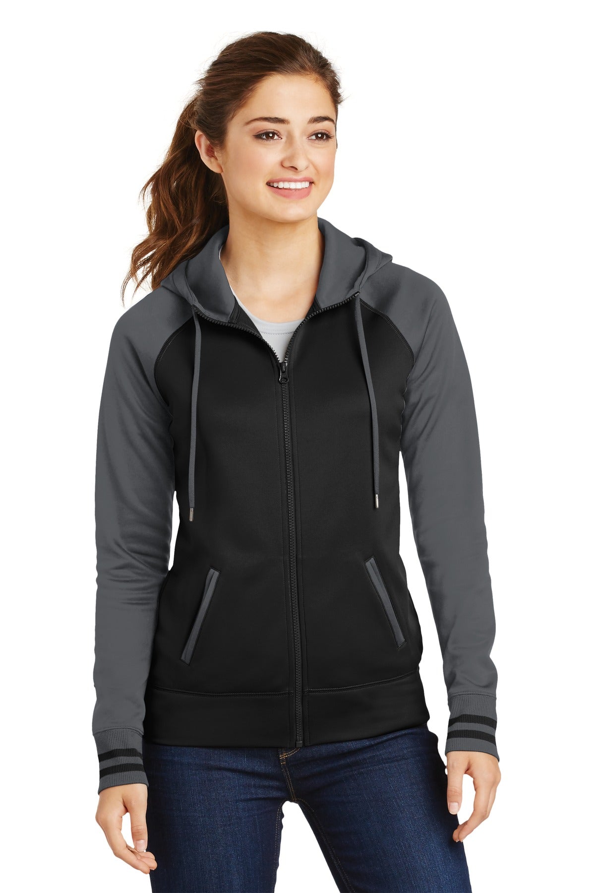 Sport-Tek ®  Women's Sport-Wick ®  Varsity Fleece Full-Zip Hooded Jacket. LST236 - Sport-Tek LST236