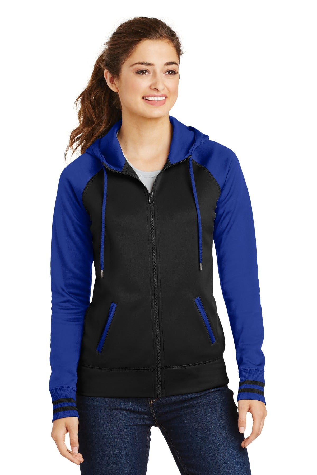 Sport-Tek ®  Women's Sport-Wick ®  Varsity Fleece Full-Zip Hooded Jacket. LST236 - Sport-Tek LST236