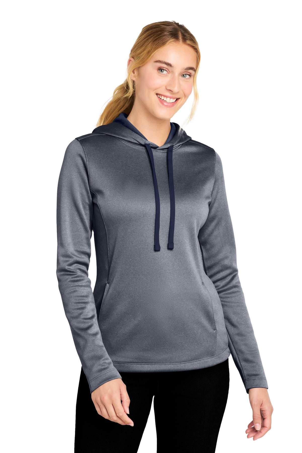Sport-Tek  ®  Women's PosiCharge  ®  Sport-Wick  ®  Heather Fleece Hooded Pullover. LST264 - Sport-Tek LST264