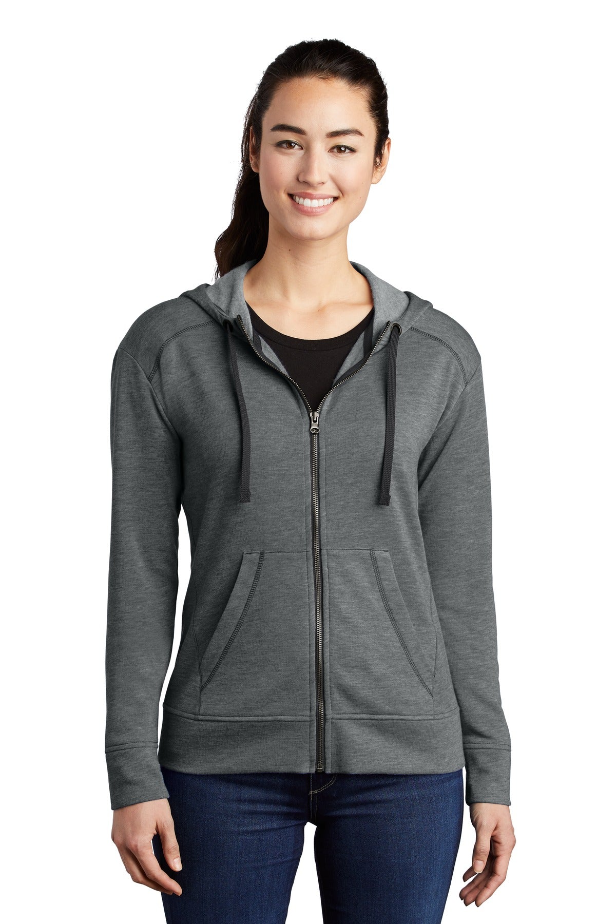 Sport-Tek  ®  Women's PosiCharge  ®  Tri-Blend Wicking Fleece Full-Zip Hooded Jacket LST293 - Sport-Tek LST293